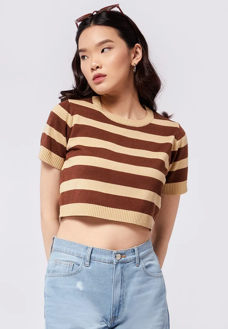 Striped Knit Crop Top