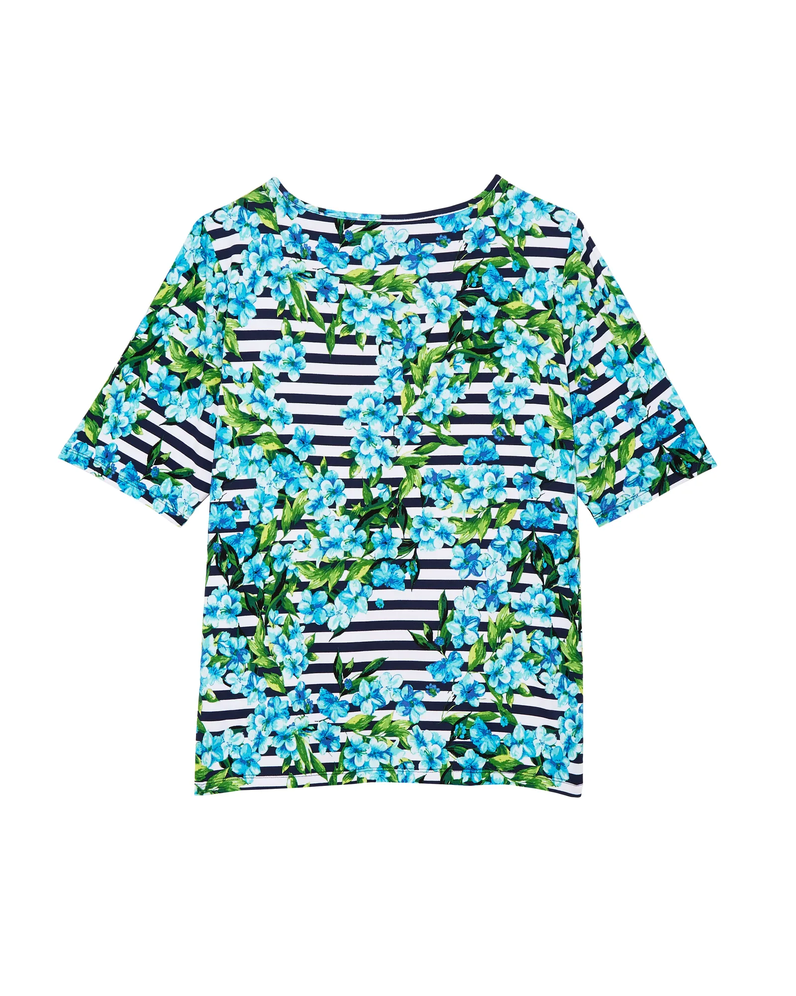 Sunny Short Sleeve Cotton Top | Light Blue / Black