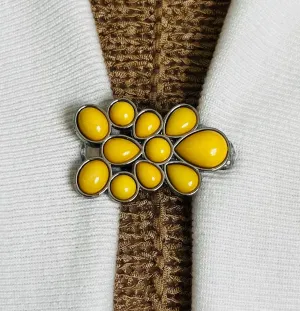 Sweater Clips Retro Yellow Sweater Clip Rhinestone Cardigan Clips for Cloak Clasp Cinch Clip Birthday Gift for mom Gift for Her