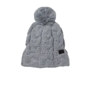 The North Face Cable Minna Pom Beanie (Women) - TNF Light Grey Heather