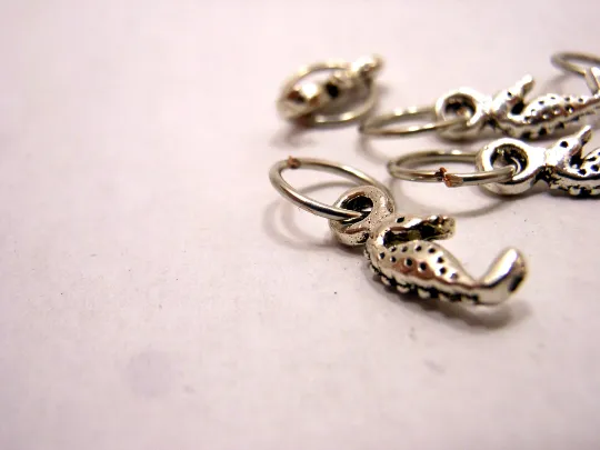 Tiny Seahorses: Set of 6 Stitch Markers