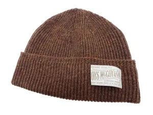 TOYS McCOY Watch Cap Men's Casual Wool Knit Hat With Fold-Up Cuff Inspired By Military Styles from WWII TMA2417 091 Maroon (reddish-brown)