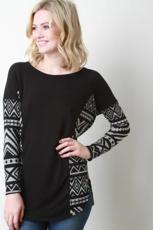 Tribal Panel Knit Top