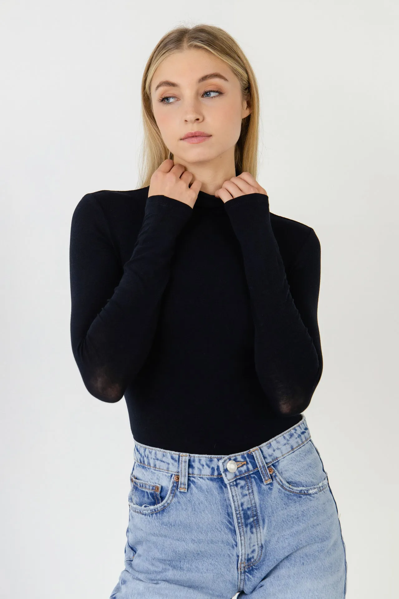 Turtle neck Long Sleeve Knit Top