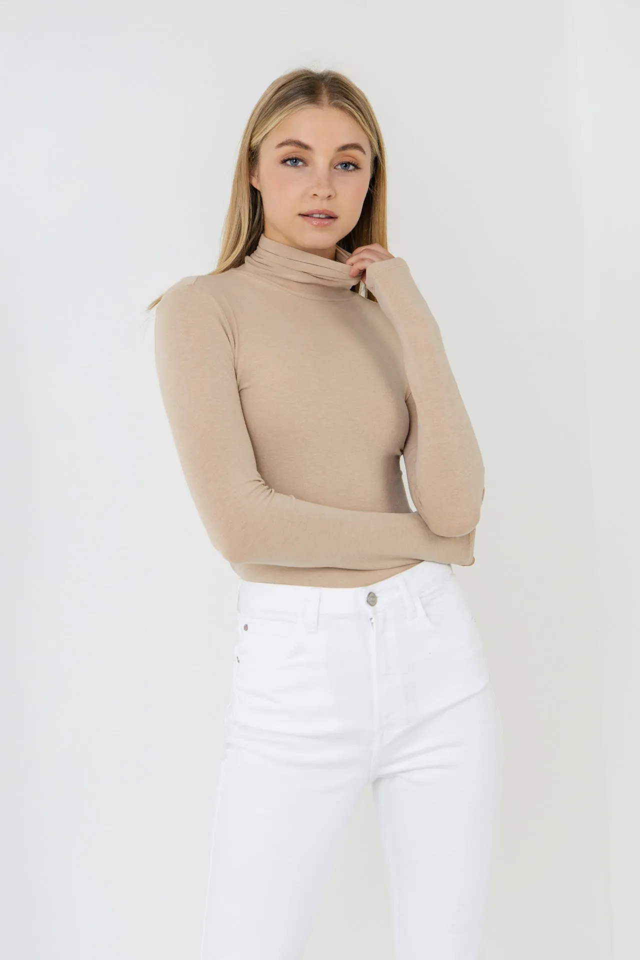 Turtle neck Long Sleeve Knit Top