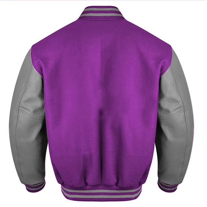 Varsity Jacket - Purple Gray