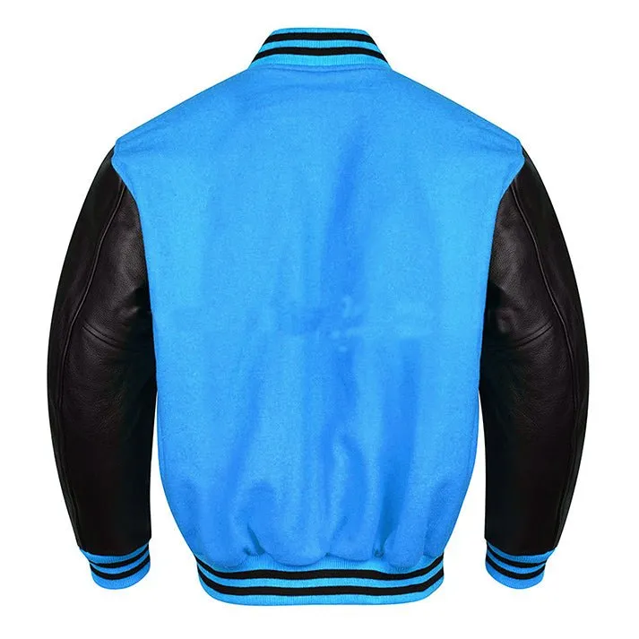 Varsity Jacket - Sky Blue Black