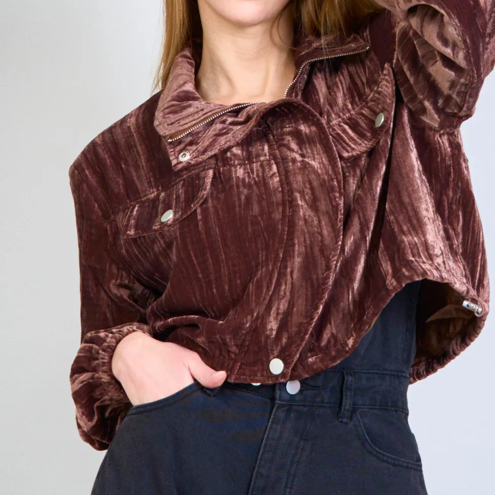 Velvet cropped jacket wholesale