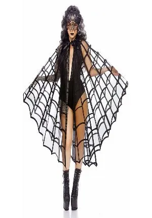 Velvet Flocked web cape with satin die