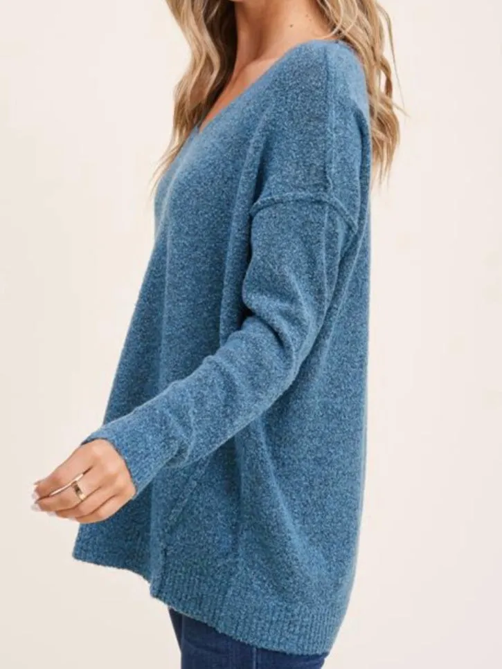 Vera V-Neck Sweater - Blue