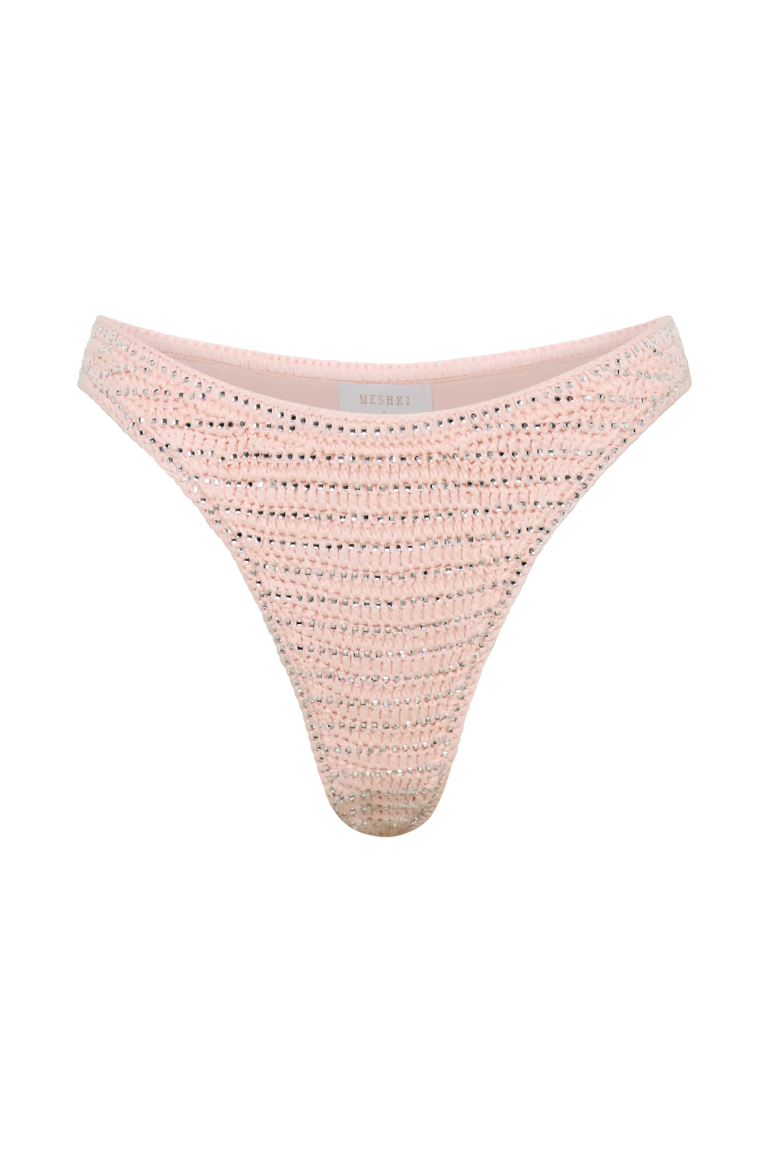 Verity Embellished Knit Bikini Bottom - Candy Pink