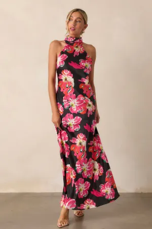 Vibrant Daze Black Floral Maxi Dress