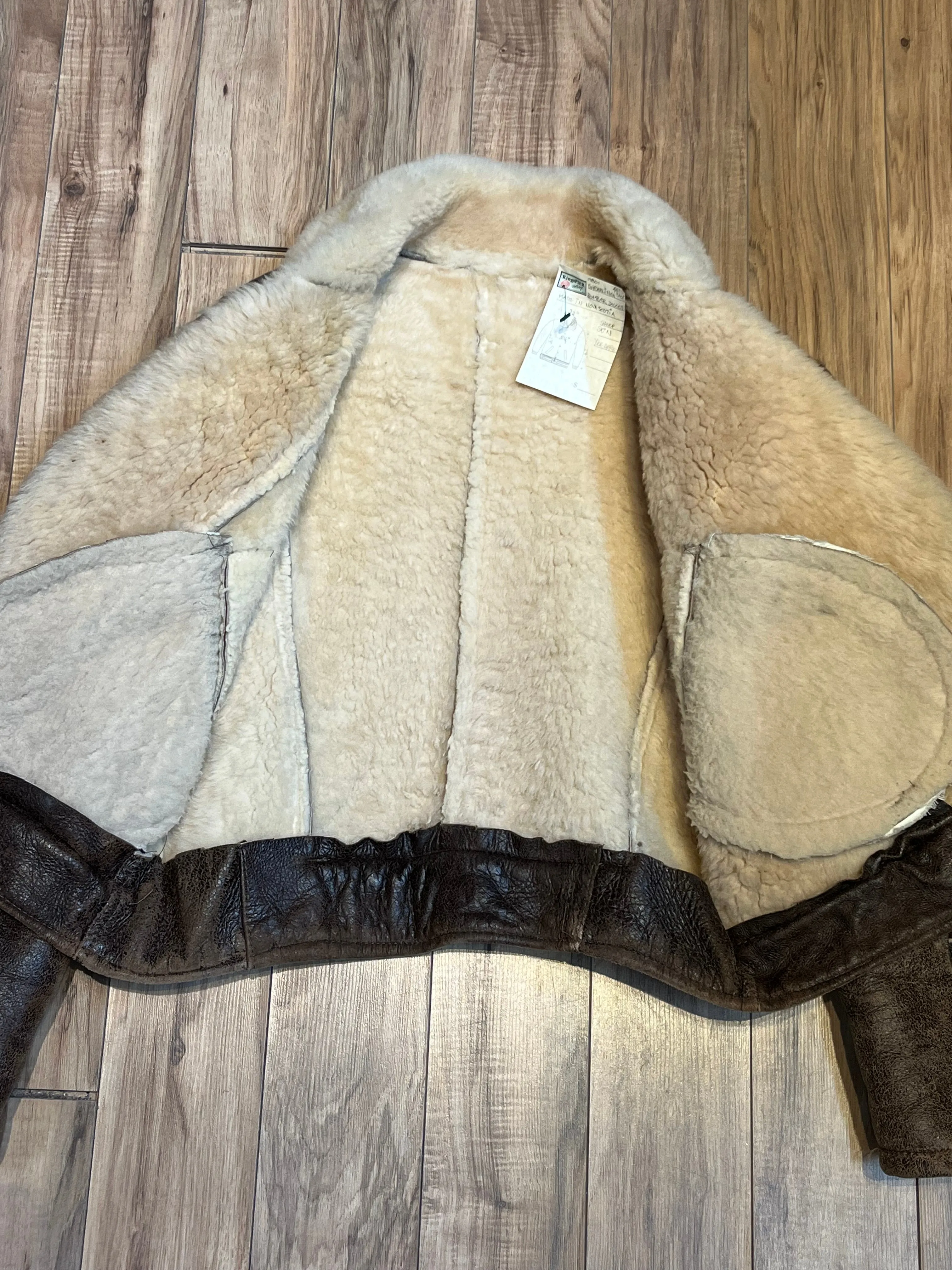 Vintage 1980s Shearling Bomber Jacket, Made in Nova Scotia, Chest 44”