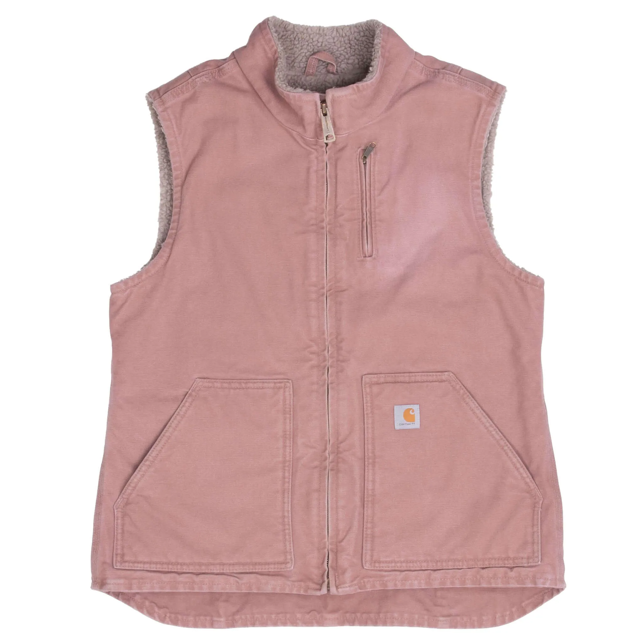 VINTAGE CARHARTT SHERPA LINED PINK WOMEN VEST JACKET WV001667 MEDIUM