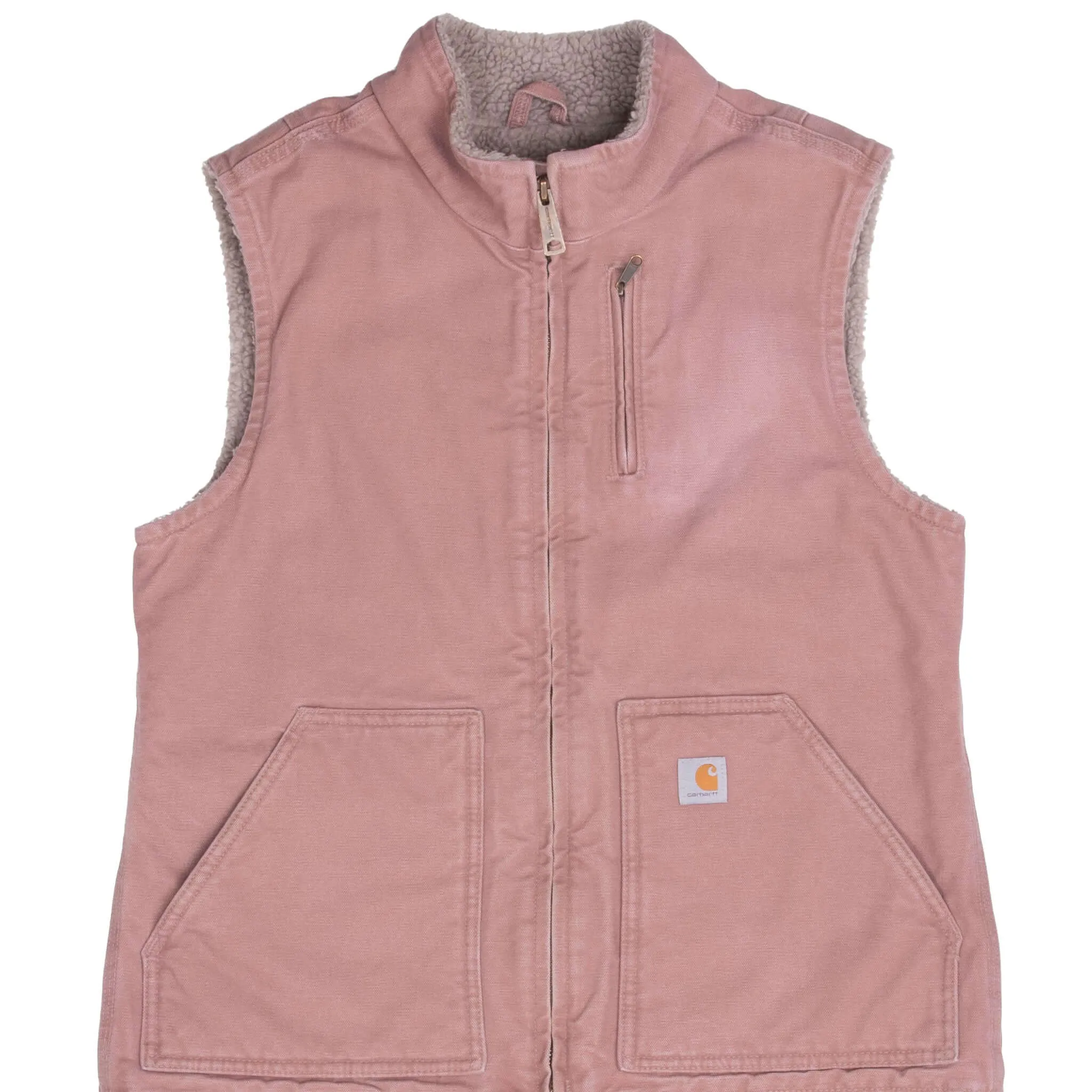 VINTAGE CARHARTT SHERPA LINED PINK WOMEN VEST JACKET WV001667 MEDIUM