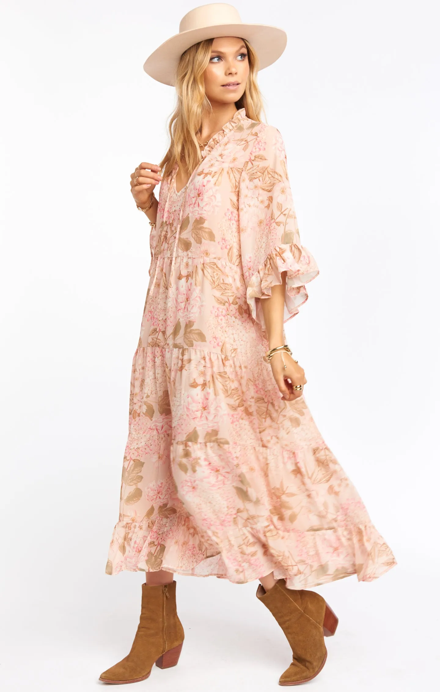 Viola Maxi Dress ~ Hydrangea Blooms