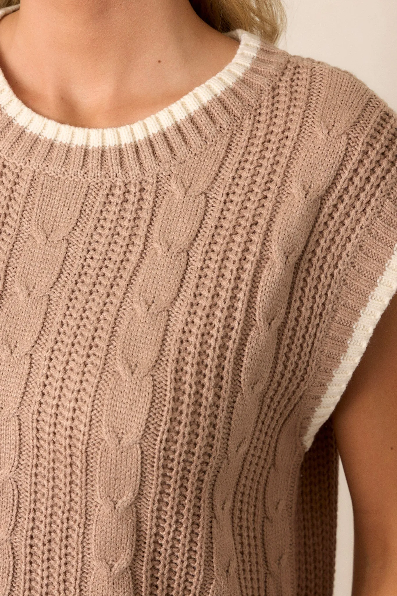 Vital Moment Brown Knit Sweater Top