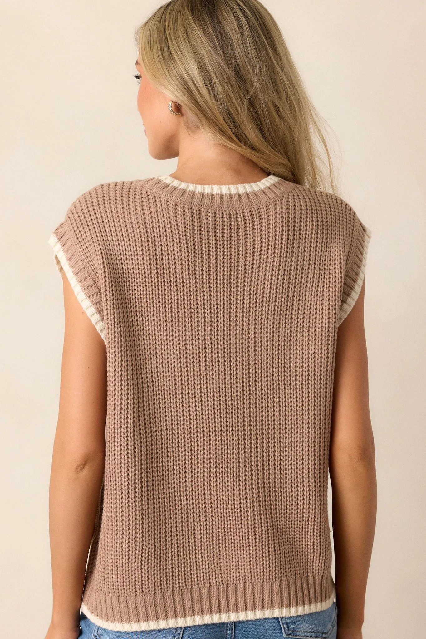 Vital Moment Brown Knit Sweater Top