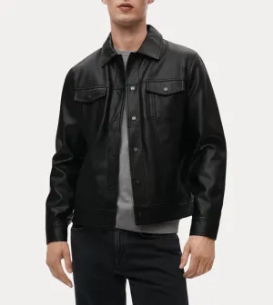 Voguish Black Men's Leather Jacket