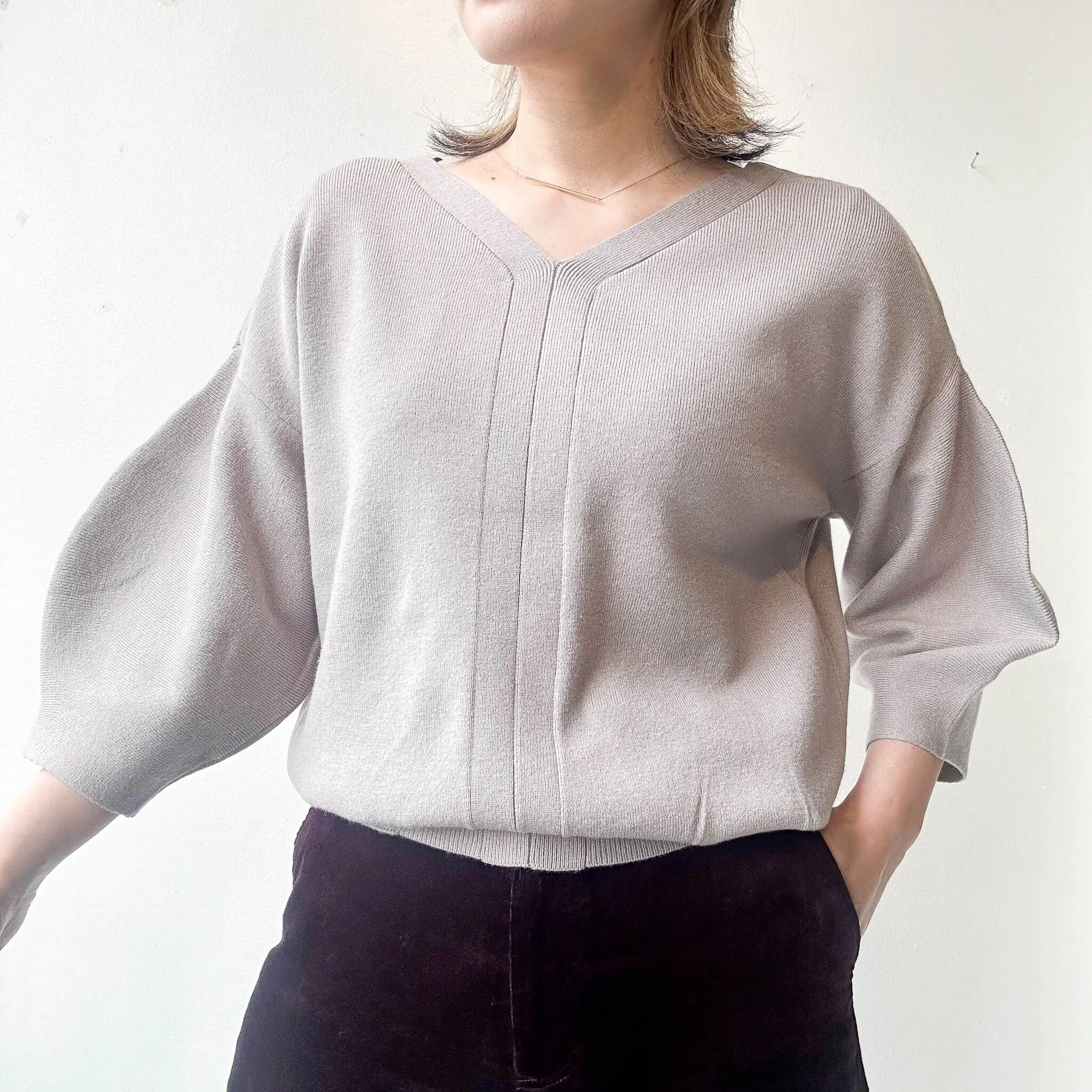 Wagen | Soft Puff Half Sleeve Sweater