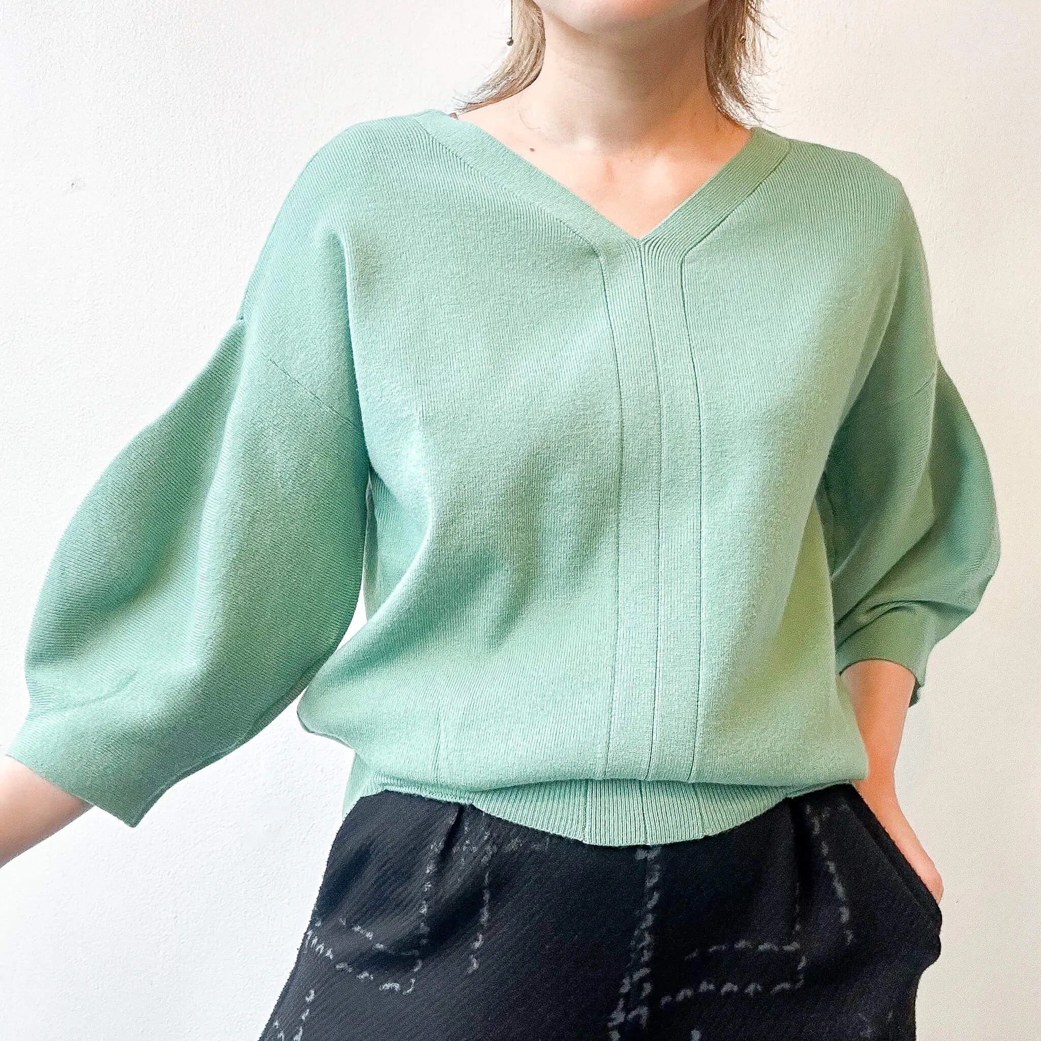 Wagen | Soft Puff Half Sleeve Sweater