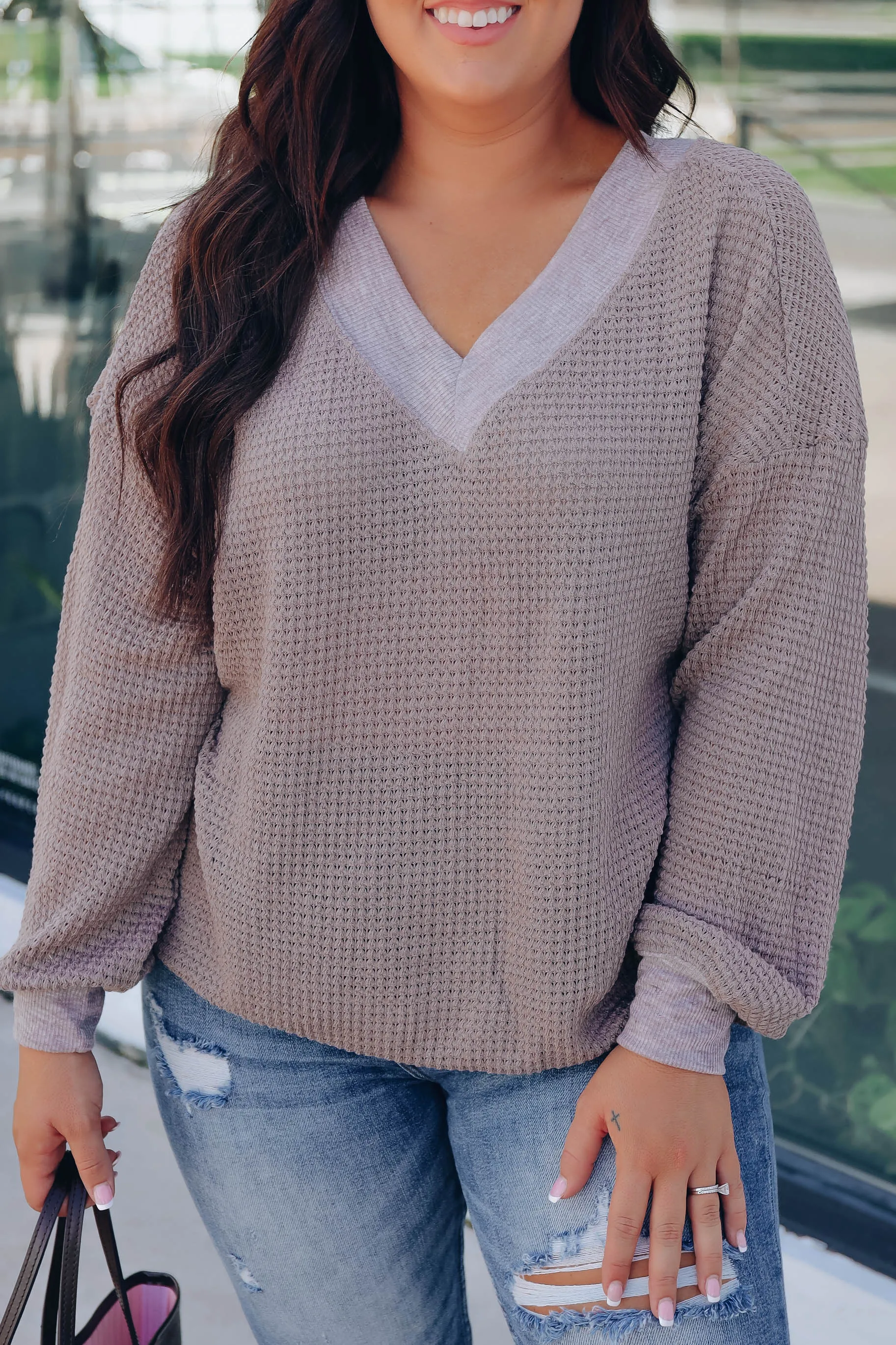 Wasilla Waffle Knit Top - Mocha