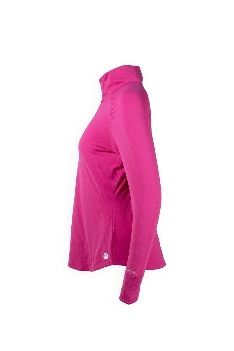 Women's Arabella Golf Quarter-Zip  |  Magnolia Pink Diamond Jacquard