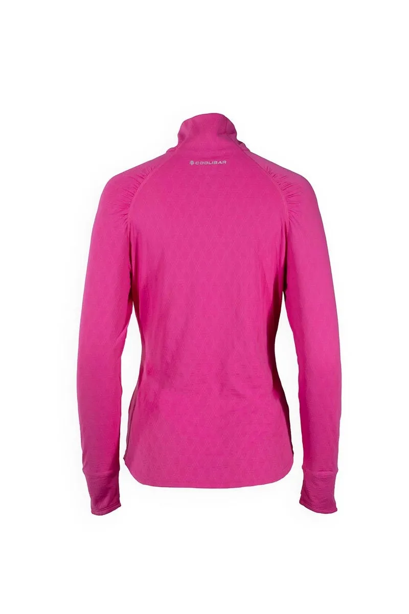 Women's Arabella Golf Quarter-Zip  |  Magnolia Pink Diamond Jacquard