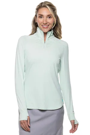 Women's Arabella Golf Quarter-Zip  |  Misty Aqua Diamond Jacquard