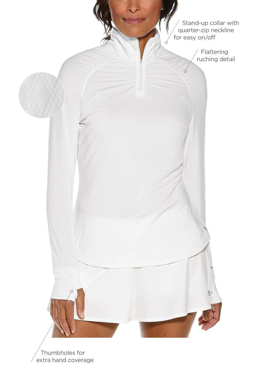 Women's Arabella Golf Quarter-Zip  |  White Diamond Jacquard