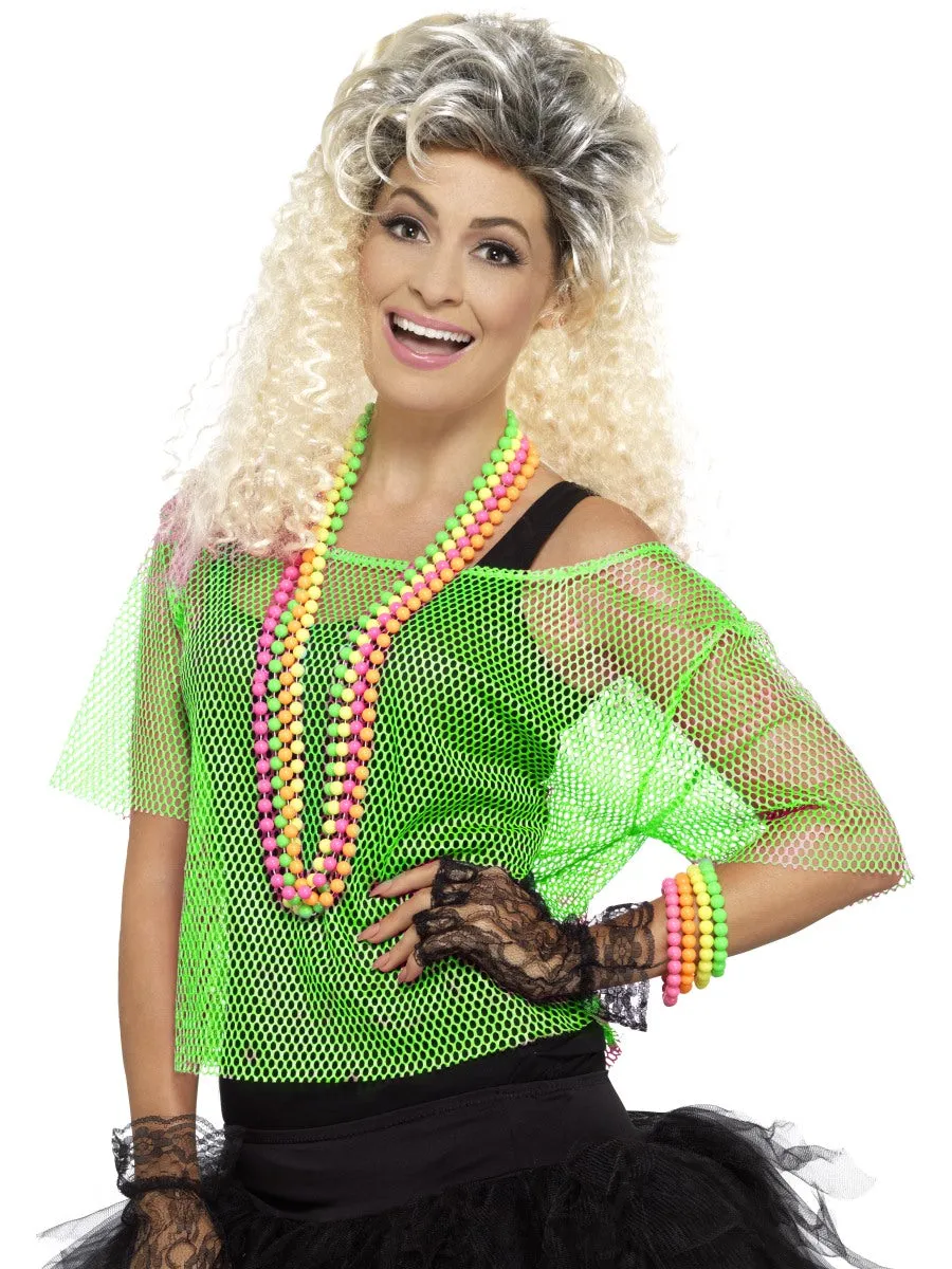 Womens Costume - Neon Green Fishnet Top