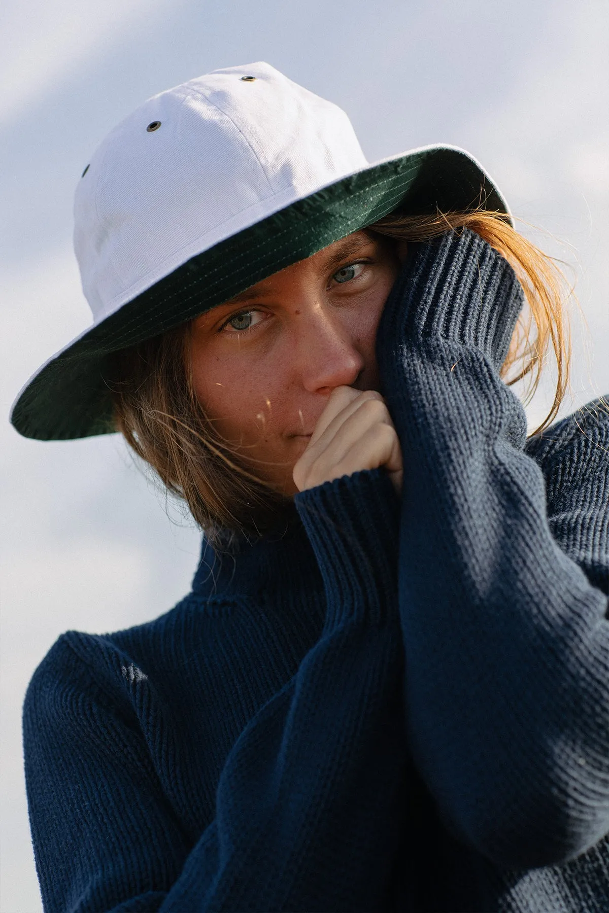 Women's Fisherman's Sweater in Navy