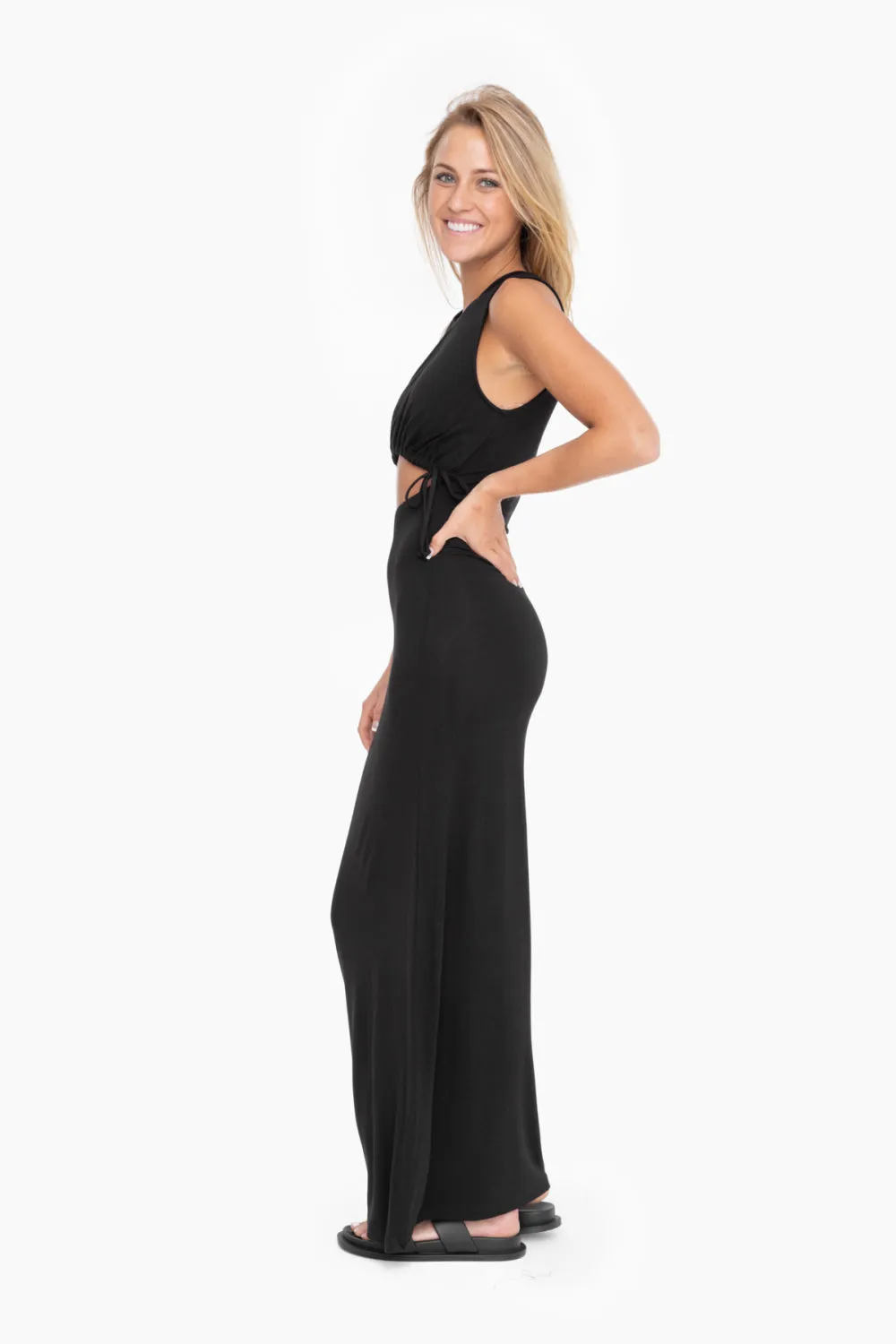 Women's Mono B | Reversible Maxi Dress with Cut-Out | Black