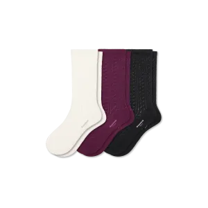 Women’s Pointelle Calf Sock 3-Pack