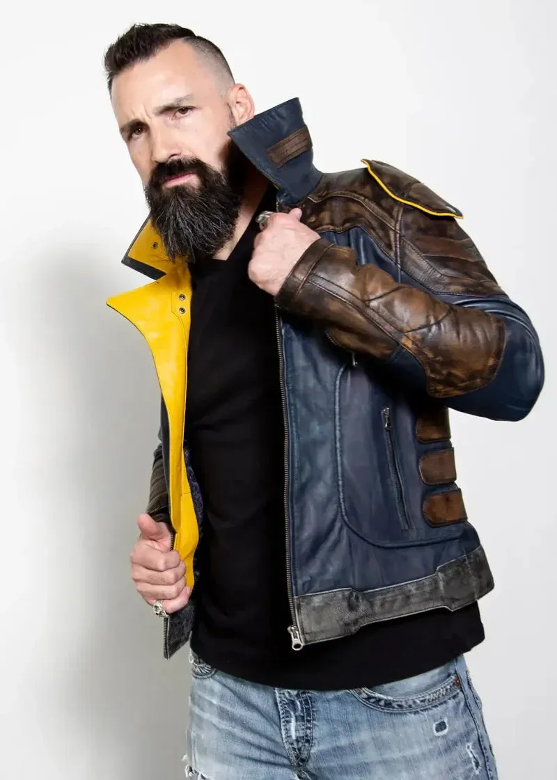 Zane Vault Hunter Borderlands Blue Leather Jacket