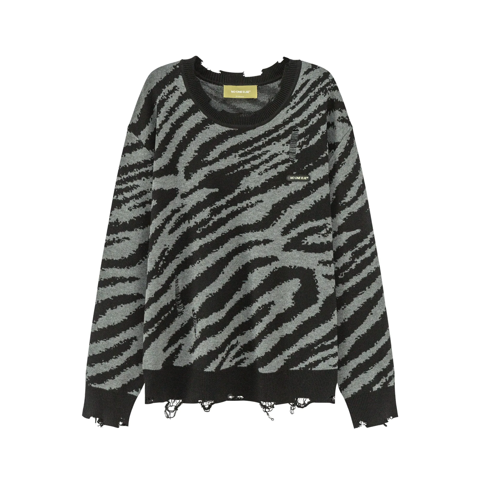 Zebra Slit Knit Top