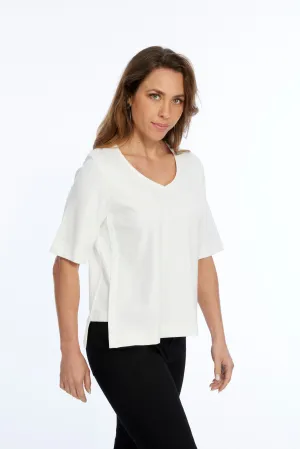 Zola LIOR Women's Short Sleeve V-Neck Top with Side Slits